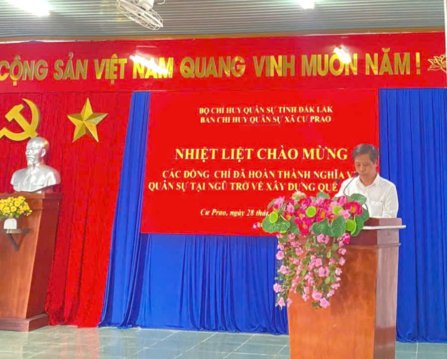 Xã Cư Prao tổ chức Lễ gặp mặt, đón quân nhân hoàn thành nghĩa vụ quân sự tại ngũ trở về địa phương năm 2026