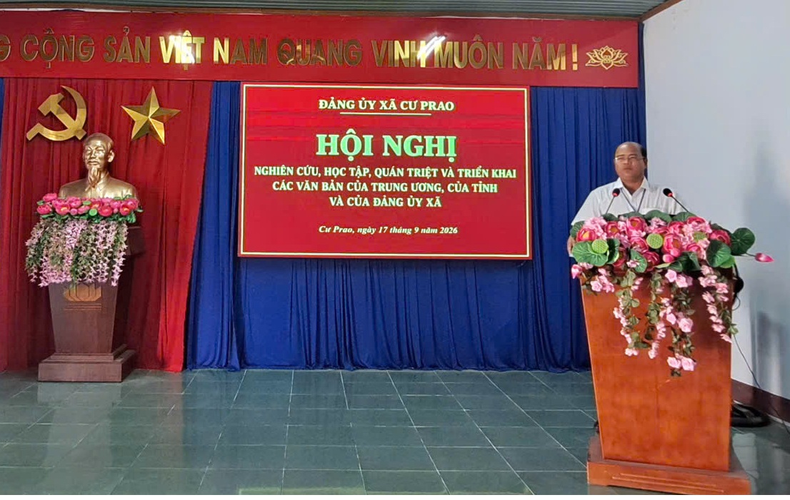 Cư Prao quán triệt các văn bản mới của Trung ương, Tỉnh ủy, Đảng ủy xã