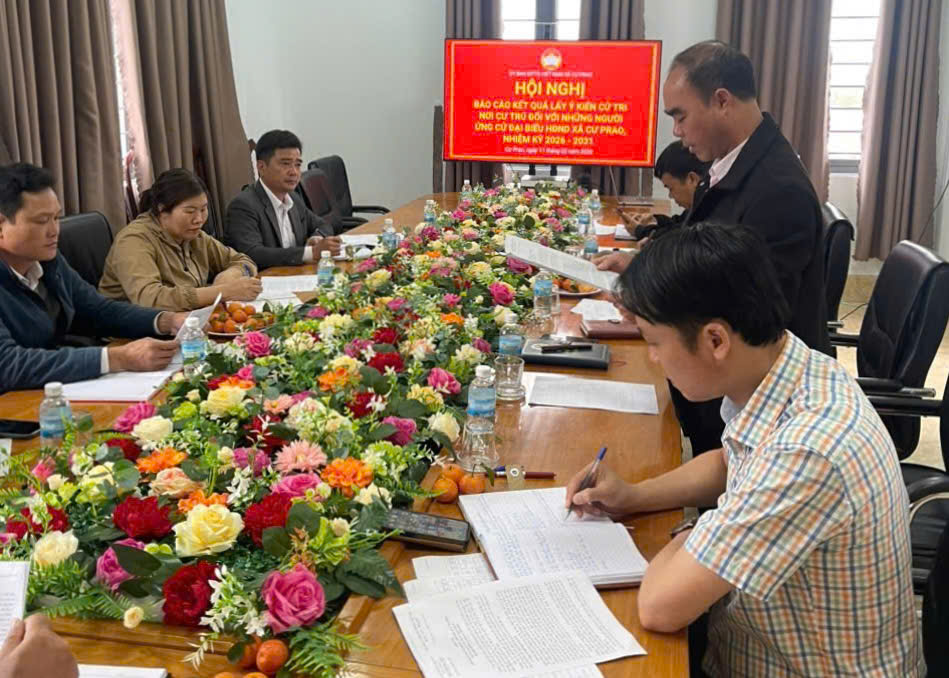 Ủy ban MTTQ Việt Nam xã Cư Prao tổ chức Hội nghị báo cáo kết quả lấy ý kiến cử tri nơi cư trú đối với người ứng cử đại biểu HĐND xã, nhiệm kỳ 2026 – 2031