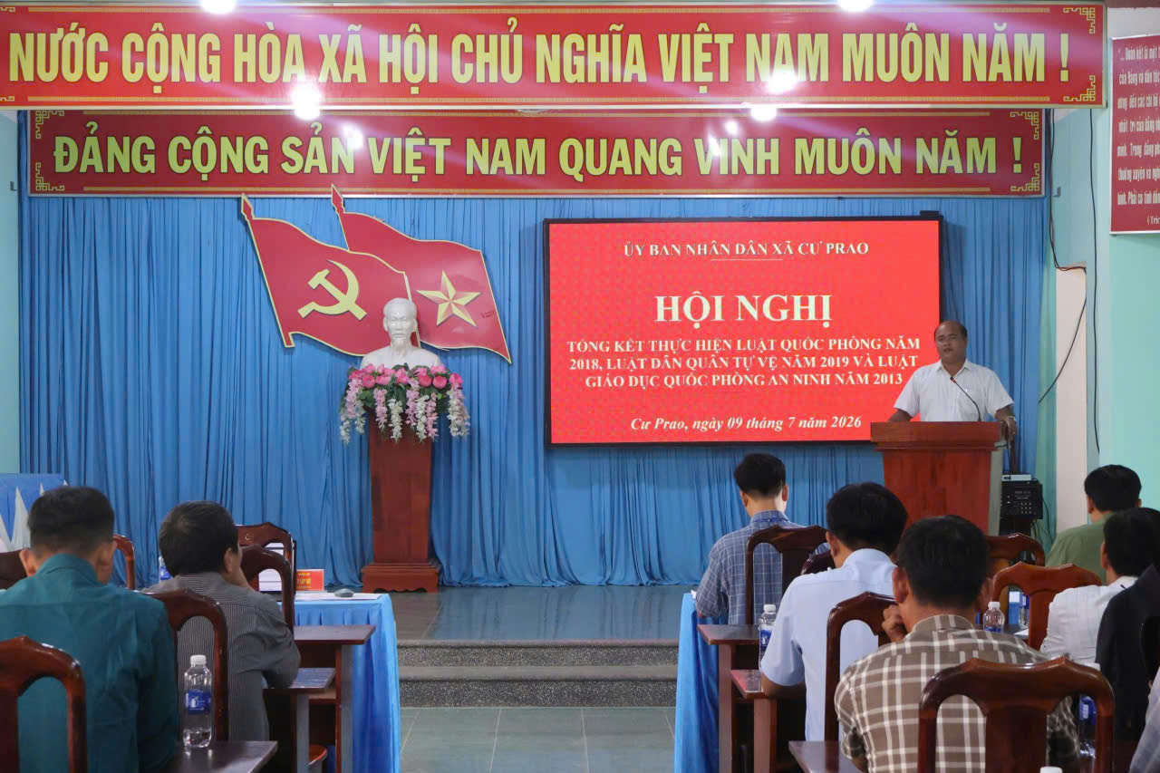 Xã Cư Prao tổng kết thực hiện Luật Quốc phòng, Luật Dân quân tự vệ và Luật Giáo dục quốc phòng và an ninh