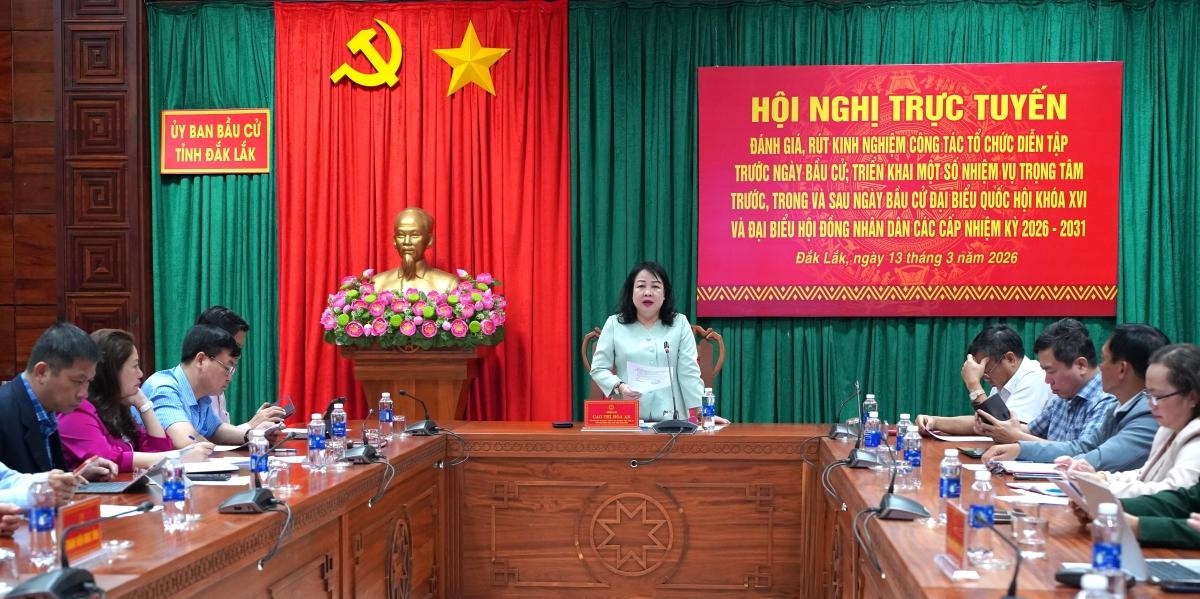 Xã Cư Prao tham dự Hội nghị trực tuyến đánh giá công tác diễn tập bầu cử trước ngày bầu cử