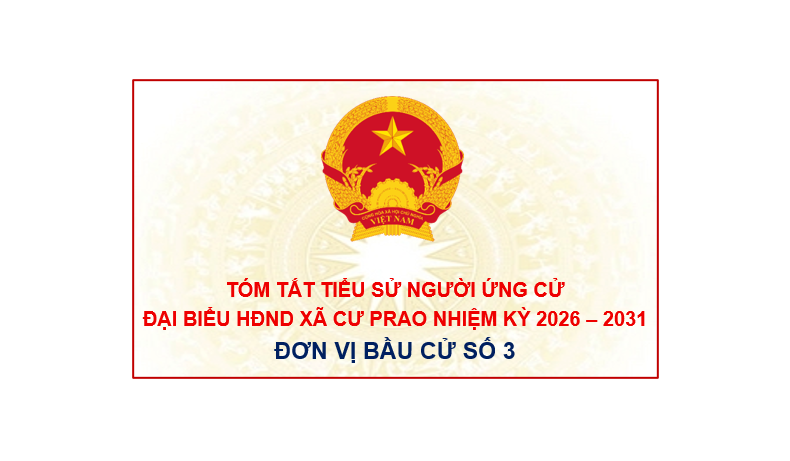 (Infographic) Tiểu sử tóm tắt các ứng cử viên đại biểu HĐND xã Cư Prao, nhiệm kỳ 2026 – 2031: Đơn vị bầu cử số 3
