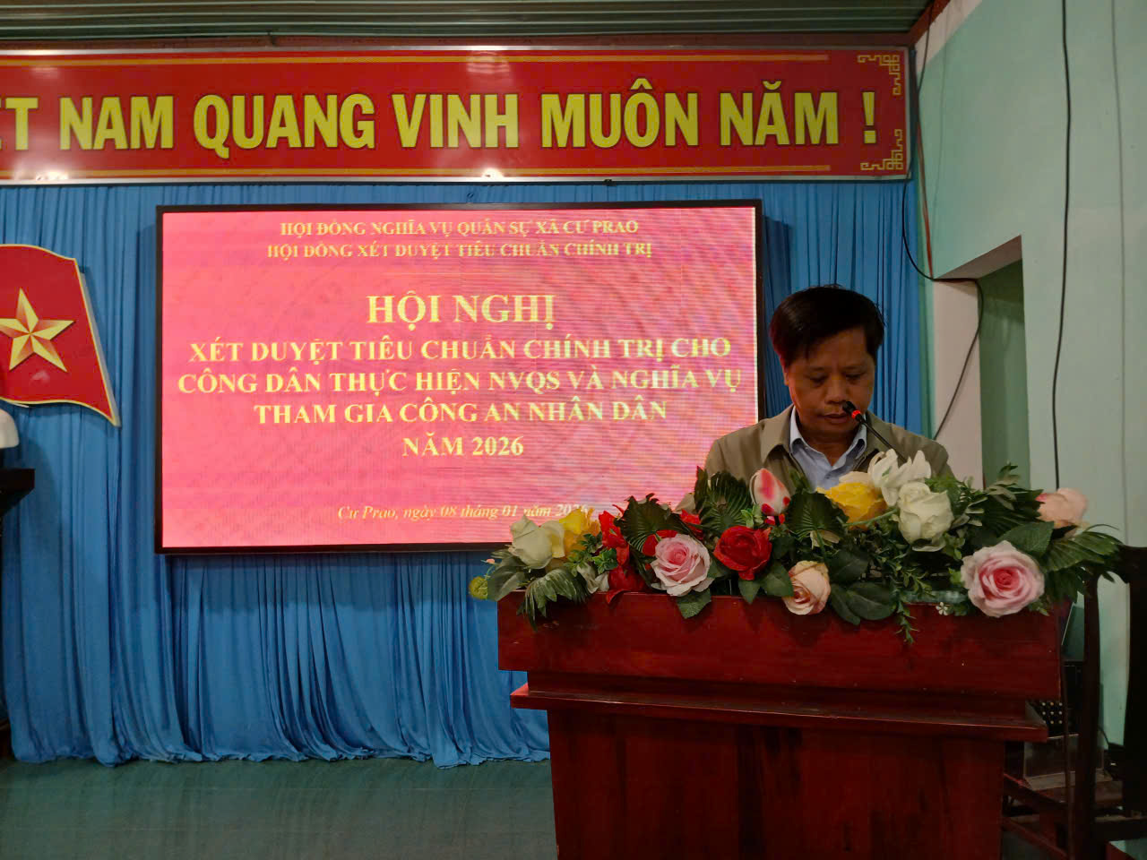 Xã Cư Prao tổ chức hội nghị xét duyệt tiêu chuẩn chính trị trong tuyển chọn, gọi công dân nhập ngũ năm 2026