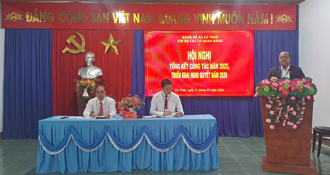 Chi bộ các cơ quan Đảng xã Cư Prao tổng kết thực hiện nhiệm vụ chính trị năm 2025