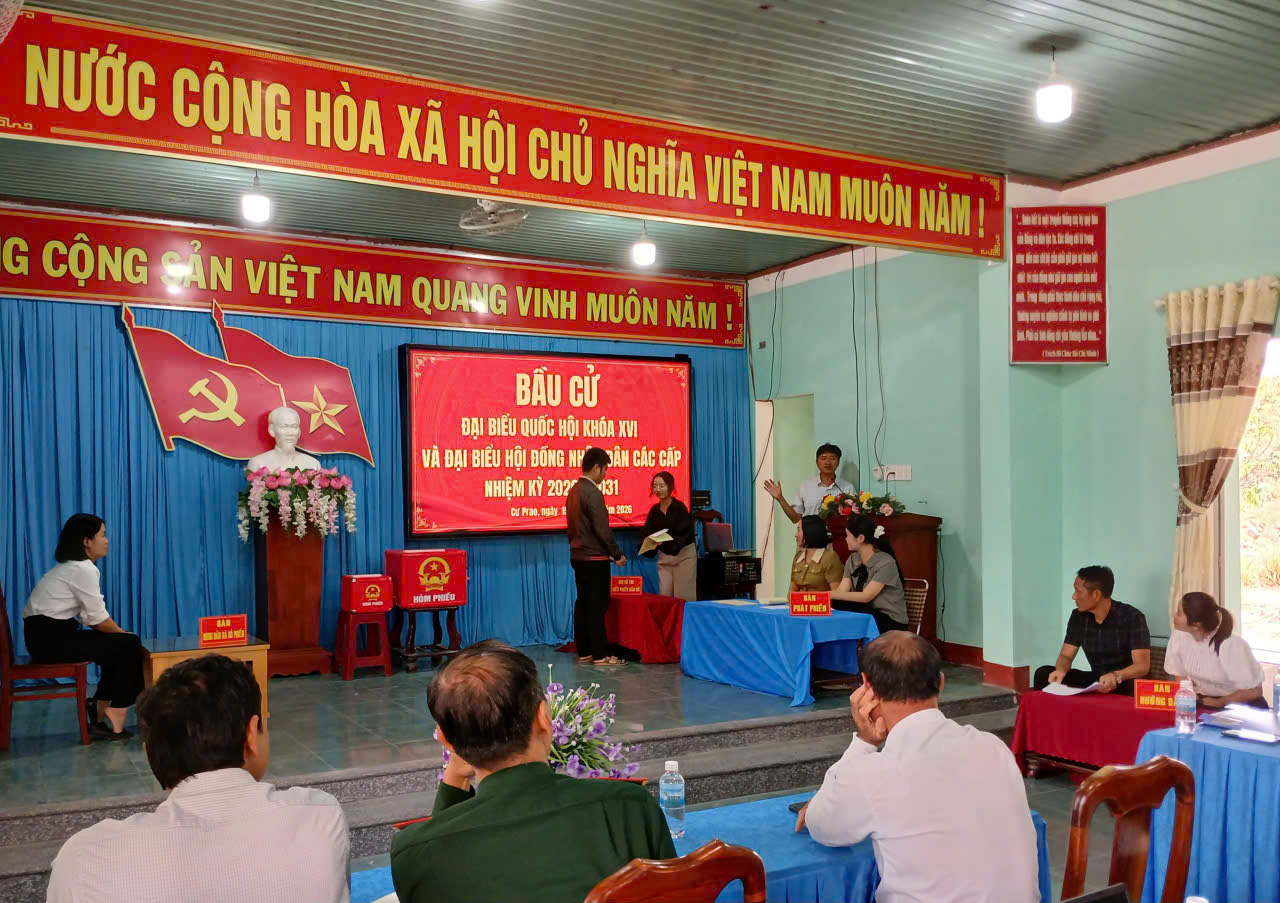 Xã Cư Prao diễn tập, tập huấn công tác bầu cử đại biểu Quốc hội khóa XVI và đại biểu HĐND các cấp nhiệm kỳ 2026 – 2031