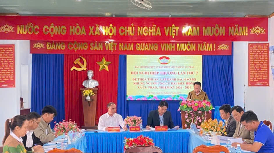 Ủy ban MTTQ Việt Nam xã Cư Prao tổ chức Hội nghị hiệp thương lần thứ hai lập danh sách người ứng cử đại biểu HĐND xã nhiệm kỳ 2026 – 2031