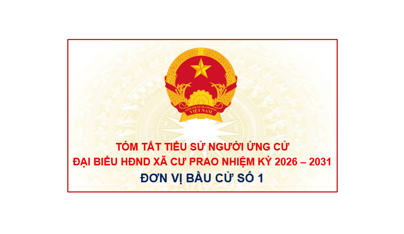 (Infographic) Tiểu sử tóm tắt các ứng cử viên đại biểu HĐND xã Cư Prao, nhiệm kỳ 2026 – 2031: Đơn vị bầu cử số 1
