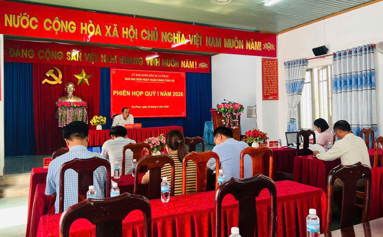 Ban Đại diện HĐQT Ngân hàng CSXH xã Cư Prao họp phiên Quý I năm 2026