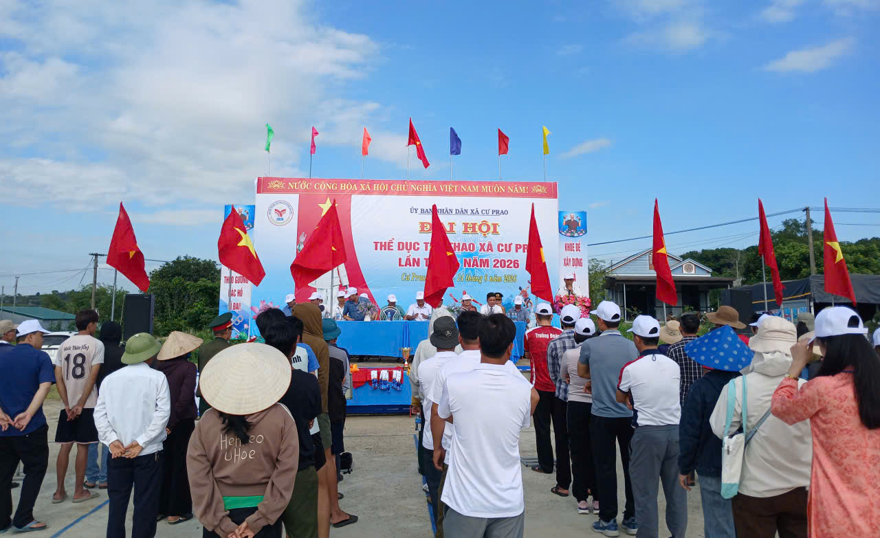 Xã Cư Prao Khai mạc Đại hội Thể dục thể thao xã Cư Prao lần thứ I, năm 2026